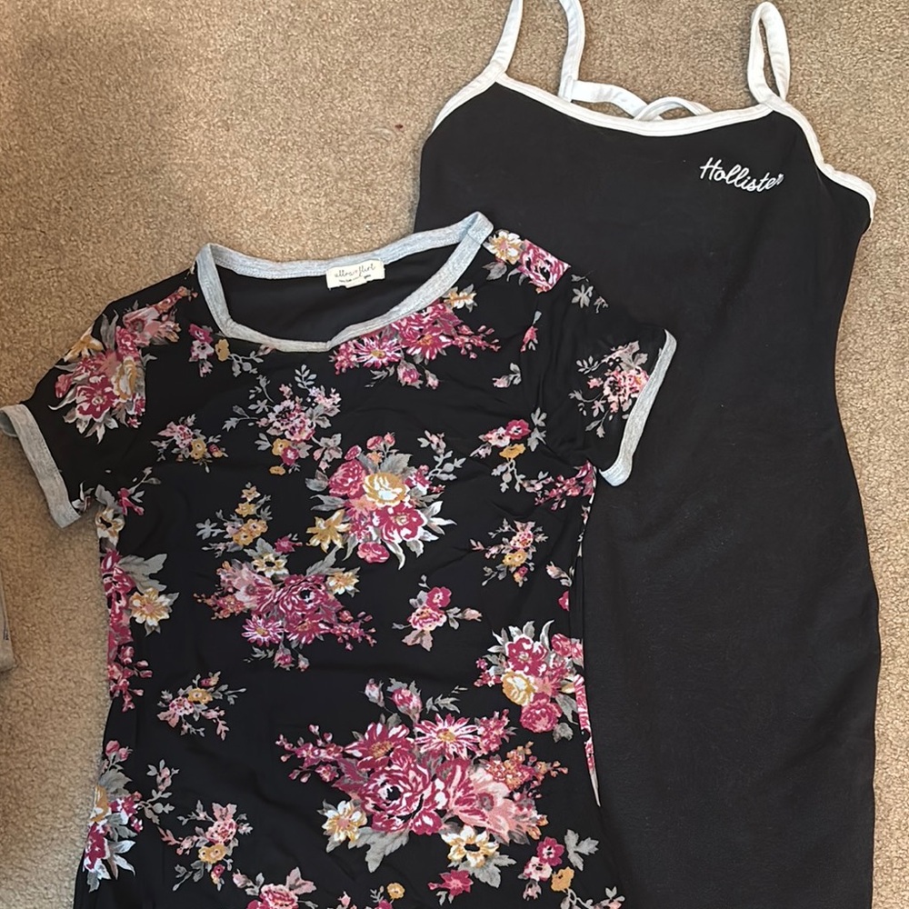 Hollister Black Dress with Floral Top